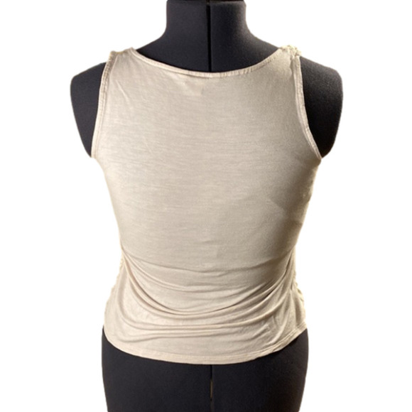 Rw & Co Women’s Crochet Lined Sequin bursts Cream Tank Top (Size  Small) - Picture 3 of 7